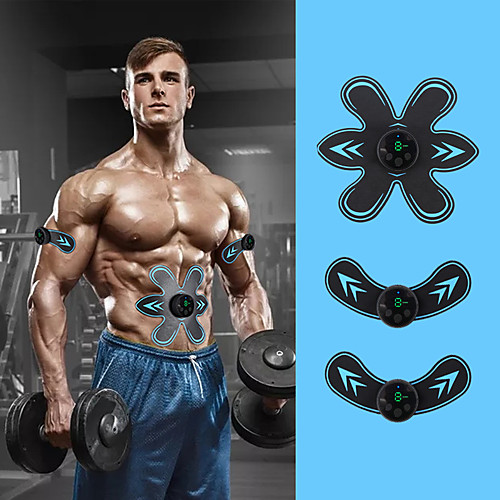 

Abs Stimulator Abdominal Toning Belt EMS Abs Trainer Sports Silicon PU (Polyurethane) ABS Resin Exercise & Fitness Gym Workout Smart Electronic Muscle Toner Muscle Toning Tummy Fat Burner For Men