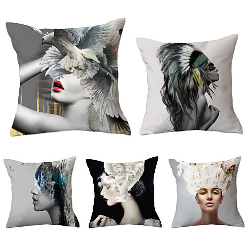

Set of 5 Throw Pillow Simple Classic 4545 cm Cushion Vintage Circle Cover Sofa Home Decor Throw Pillow Case