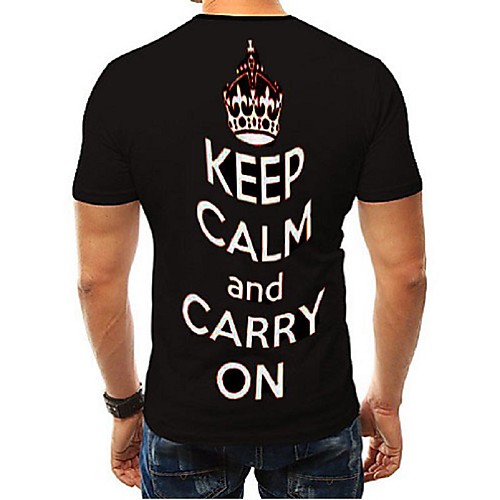 

Men's Color Block 3D Plus Size T-shirt Short Sleeve Daily Tops Basic Round Neck Black