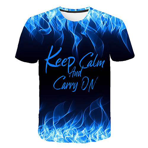 

Men's Daily Weekend Basic T-shirt - 3D / Letter PurpleKeep Clam And Carry On Keep Calm and Carry on