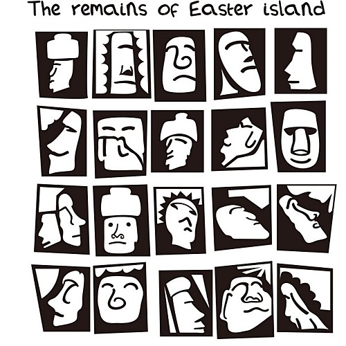 

Easter Island Wall Stickers Plane Wall Stickers Decorative Wall Stickers, PVC Home Decoration Wall Decal Wall Decoration 1pc