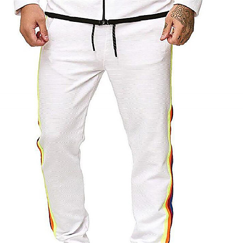 

Men's High Waist Jogger Pants Harem Pants / Trousers Breathable Stripes White Black Red Cotton Gym Workout Running Fitness Sports Activewear Stretchy