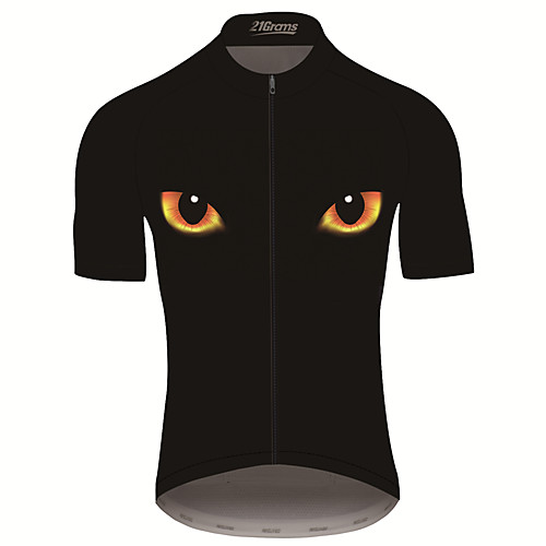 

21Grams Men's Short Sleeve Cycling Jersey Black / Yellow Animal Bike Jersey Top Mountain Bike MTB Road Bike Cycling UV Resistant Breathable Quick Dry Sports Clothing Apparel / Stretchy / Race Fit