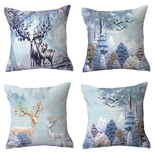 

Set of 4 Throw Pillow Simple Classic 4545 cm Cushion Vintage Circle Cover Sofa Home Decor Throw Pillow Case
