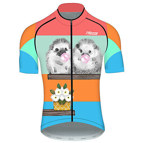 

21Grams Men's Short Sleeve Cycling Jersey BlueYellow Animal Bike Jersey Top Mountain Bike MTB Road Bike Cycling UV Resistant Quick Dry Breathable Sports Clothing Apparel / Stretchy