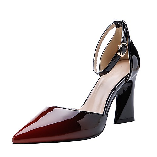 

Women's Heels Sculptural Heel Pointed Toe PU Spring & Summer Black / Burgundy / Blue