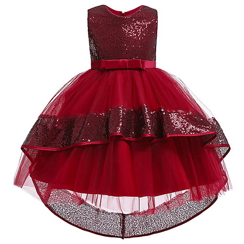 

Ball Gown Ankle Length Pageant Flower Girl Dresses - Polyester Sleeveless Jewel Neck with Bow(s) / Appliques