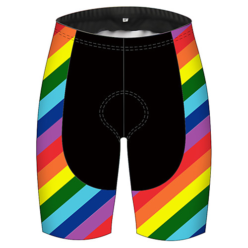 

21Grams Women's Cycling Shorts Spandex Polyester Bike Shorts Padded Shorts / Chamois Pants Breathable 3D Pad Quick Dry Sports Rainbow Stripes Black / Red Mountain Bike MTB Road Bike Cycling Clothing