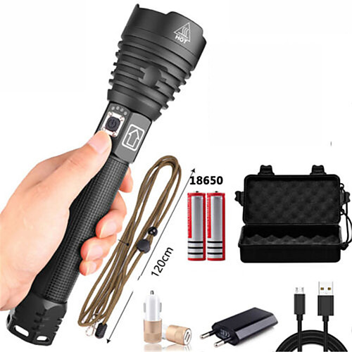 

Flashlight Kits Handheld Flashlights / Torch Waterproof 18650 lm LED Emitters 3 Mode with USB Cable with Batteries and Chargers Waterproof Portable Wearproof Durable Camping / Hiking / Caving