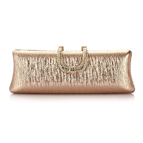 

Women's Bags Polyester Evening Bag Crystals Chain Solid Color Party Wedding Event / Party Evening Bag Wedding Bags Handbags Black Champagne Gold Gray