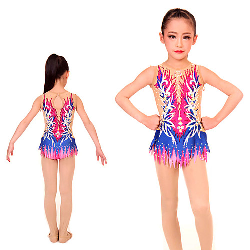 

21Grams Rhythmic Gymnastics Leotards Artistic Gymnastics Leotards Women's Girls' Kids Leotard Spandex High Elasticity Handmade Long Sleeve Competition Dance Rhythmic Gymnastics Artistic Gymnastics