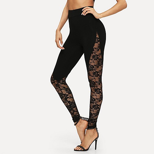 

Women's Sporty Slim Sweatpants Pants Solid Colored Black