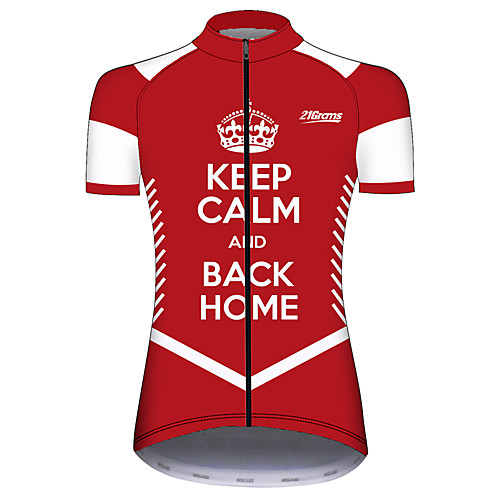 

21Grams Women's Short Sleeve Cycling Jersey Spandex Red and White Solid Color Crown Bike Jersey Top Mountain Bike MTB Road Bike Cycling UV Resistant Breathable Quick Dry Sports Clothing Apparel