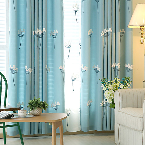 

Two Panel Children's Room Living Room Bedroom Dining Room Embroidered Curtain