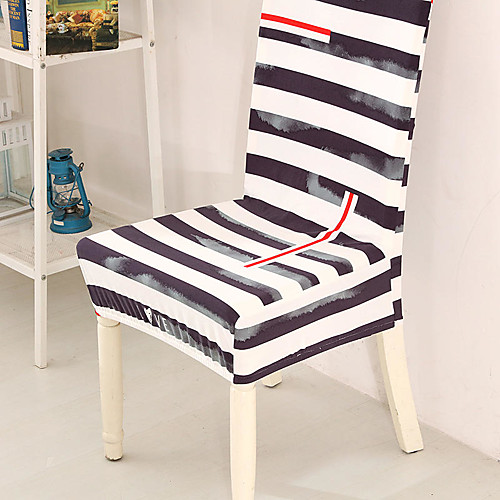 

Black and White Stripes Print Very Soft Chair Cover Stretch Removable Washable Dining Room Chair Protector Slipcovers Home Decor Dining Room Seat Cover