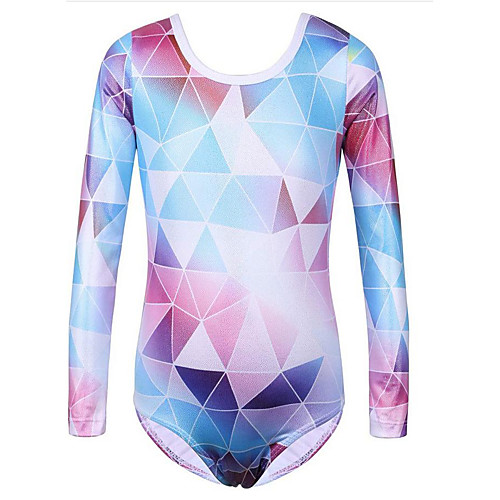 

21Grams Gymnastics Leotards Girls' Leotard Spandex High Elasticity Breathable Long Sleeve Training Ballet Dance Gymnastics Light Blue