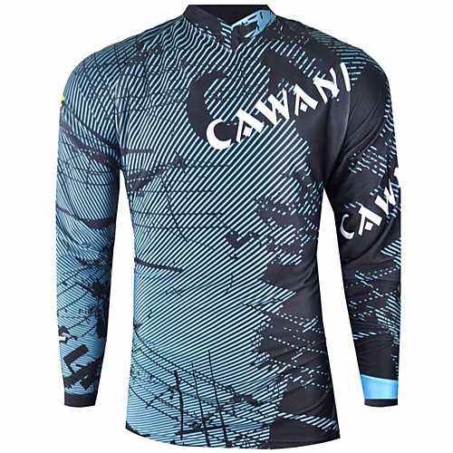 

CAWANFLY Men's Long Sleeve Cycling Jersey Downhill Jersey Dirt Bike Jersey Winter Polyester Black Stripes Novelty Bike Jersey Top Mountain Bike MTB Breathable Quick Dry Sweat-wicking Sports Clothing