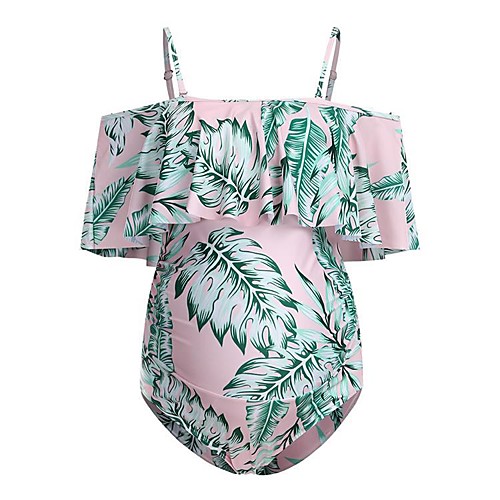 

Women's One Piece Swimsuit Padded Maternity Swimwear Swimwear Black Blushing Pink Breathable Quick Dry Comfortable Sleeveless - Swimming Water Sports Summer / High Elasticity