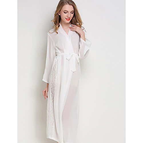 

Women's Deep V Robes Pajamas Solid Colored / Sexy