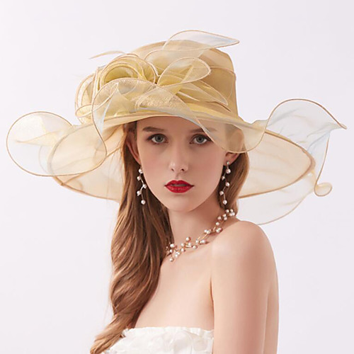

Vintage Style Fashion Tulle / Organza Hats / Headwear with Bowknot / Flower / Trim 1 Piece Wedding / Outdoor Headpiece
