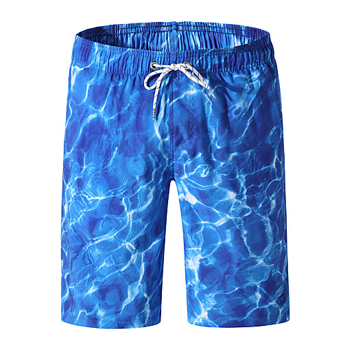 

Men's Boho Beach Bottom Swimsuit Paisley Geometric Lace up Plus Size Swimwear Bathing Suits Blue / Tropical