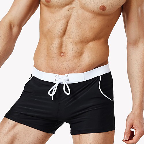 

Men's Swim Shorts Swim Trunks Nylon Bottoms Breathable Quick Dry Drawstring - Swimming Beach Water Sports Patchwork Summer / Stretchy