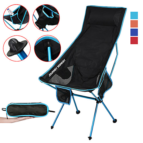 

Camping Chair with Side Pocket High Back with Headrest Portable Ultra Light (UL) Foldable Comfortable Mesh 7075 Aluminium Alloy for 1 person Hunting Fishing Beach Camping Spring & Fall Summer Blue