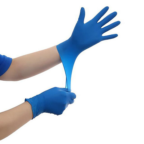 

100PCS Disposable Latex Gloves Rubber Gloves Cleaning Gloves Work Gloves (Blue or White Random Color)