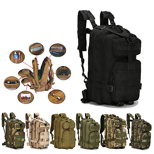 

30 L Hiking Backpack Commuter Backpack Military Tactical Backpack Multifunctional Dust Proof Durable Wear Resistance Outdoor Camping / Hiking Hunting Climbing Canvas Jungle camouflage Digital Jungle