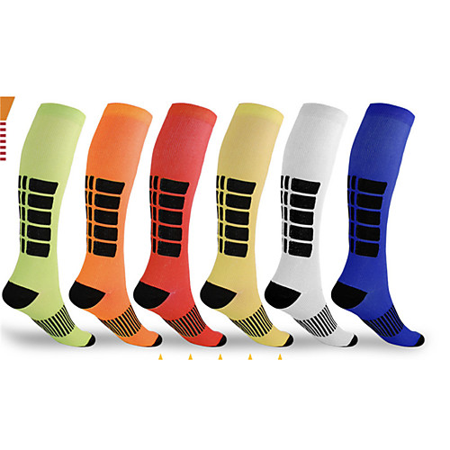 

Compression Socks Athletic Sports Socks Running Socks 6 Pairs Men's Women's Tube Socks Breathable Moisture Wicking Sweat-wicking Comfortable Running Jogging Sports Spots & Checks Nylon White Yellow