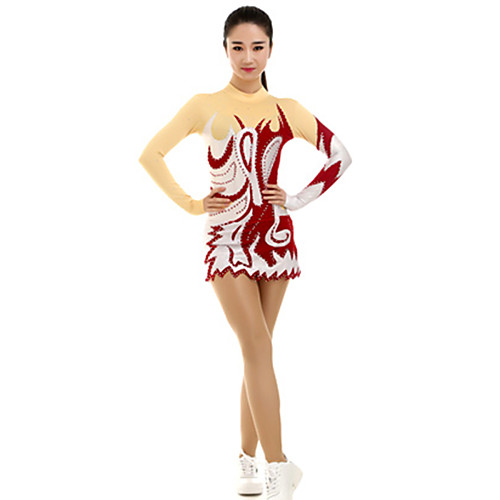 

Rhythmic Gymnastics Leotards Artistic Gymnastics Leotards Women's Girls' Kids Leotard Spandex High Elasticity Handmade Long Sleeve Competition Dance Rhythmic Gymnastics Artistic Gymnastics Burgundy