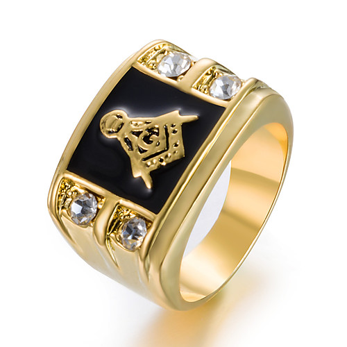 

Men Women Band Ring Gold Alloy Punk Jewelry Mixed Color