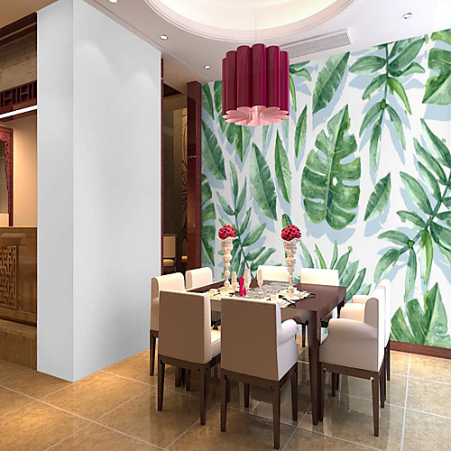 

Customized Self Adhesive Mural Wallpaper Green Leaves Suitable For Bedroom Living Room Coffee Shop Restaurant Hotel Wall Decoration Art Room Wallcovering