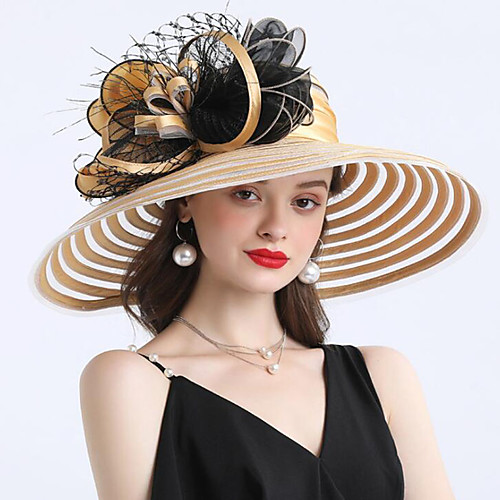 

Vintage Style Fashion Tulle / Organza Hats / Headwear with Bowknot / Flower / Trim 1 Piece Wedding / Outdoor Headpiece