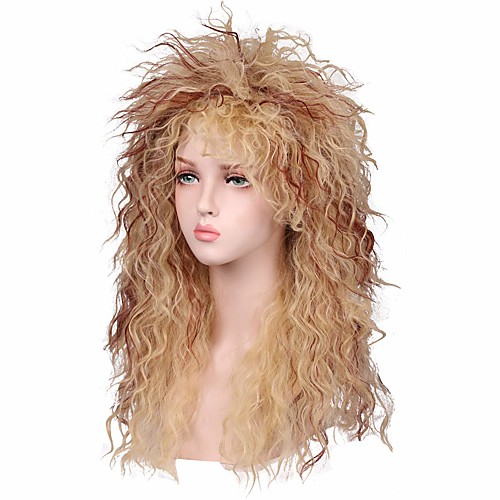 

Cosplay Costume Wig Synthetic Wig Curly Loose Curl Halloween Asymmetrical Wig Long Blonde Synthetic Hair 24 inch Women's Best Quality Blonde