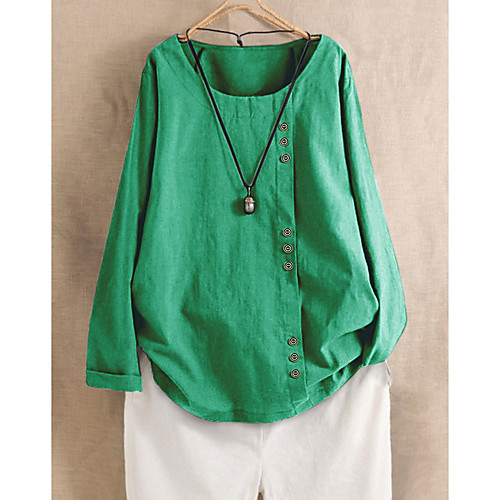 

Women's Plus Size Solid Colored Loose T-shirt Daily White / Red / Green / Navy Blue / Beige