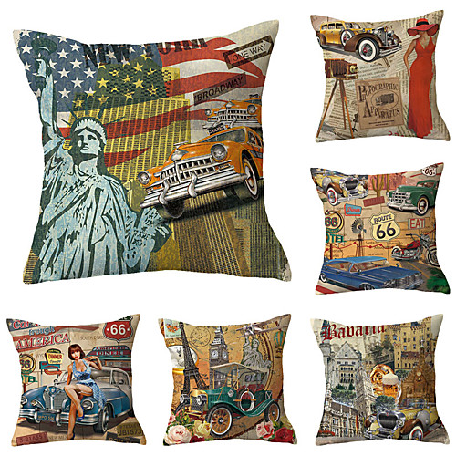 

Set of 6 Throw Pillow Simple Classic 4545 cm Cushion Vintage Circle Cover Sofa Home Decor Throw Pillow Case