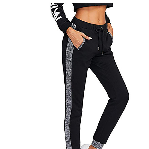 

Women's Yoga Pants Drawstring Solid Color Black Running Fitness Gym Workout Bottoms Sport Activewear Breathable Soft Stretchy