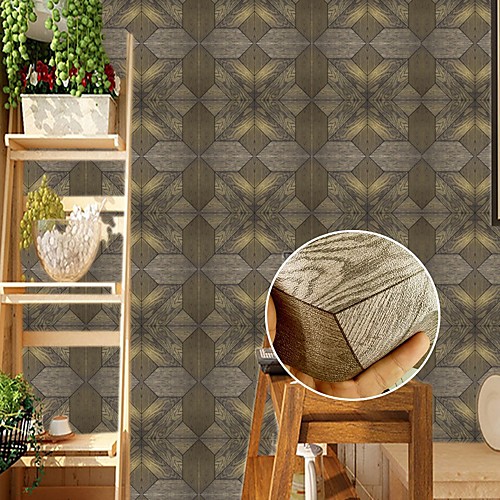 

3D Wood Grain Pattern Tile Floor Sticker PVC Bathroom Kitchen Waterproof Wall Sticker Home Decor TV Sofa Wall Art Mural 1Pcs 2828cm