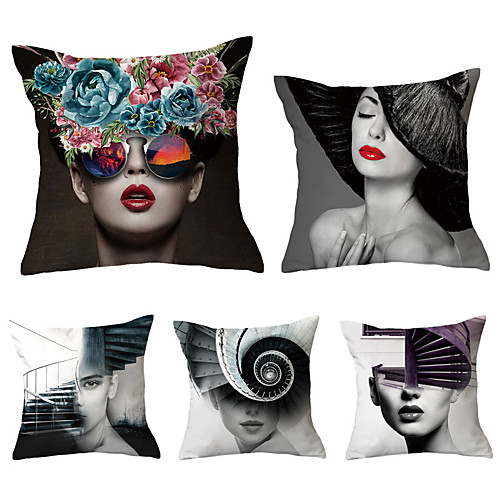 

Set of 5 Throw Pillow Simple Classic 4545 cm Cushion Vintage Circle Cover Sofa Home Decor Throw Pillow Case