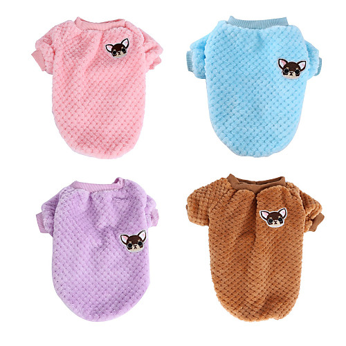

Dog Sweater Sweatshirt Winter Dog Clothes Purple Blue Pink Costume Cotton Cartoon Casual / Daily S M L XL XXL