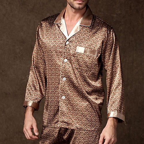 

Men's Shirt Collar Suits Pajamas Geometric