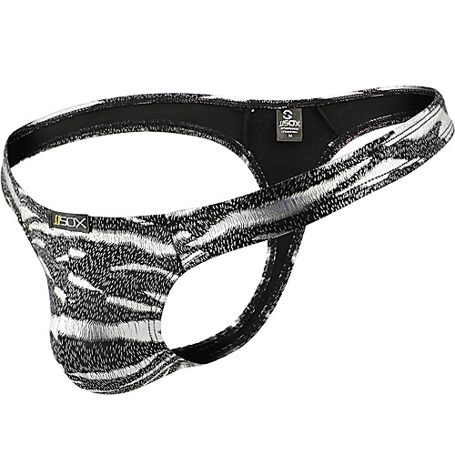 

Men's Print G-string Underwear - Normal Low Waist Gold Silver M L XL