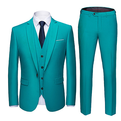 

Tuxedos Tailored Fit Slim Notch Single Breasted One-button Polyester Solid Color / British / Fashion