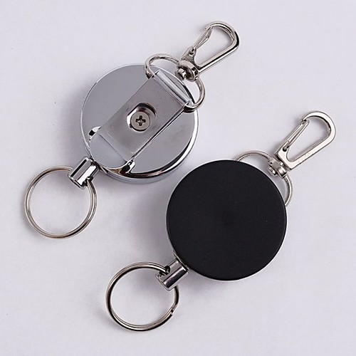

2pcs Resilience Steel Wire Rope Elastic Keychain Sporty Retractable Alarm Key Chain Anti-lost Telescopic Key Ring Keys