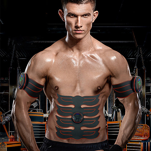 

Abs Stimulator Abdominal Toning Belt EMS Abs Trainer Sports Silicon PU (Polyurethane) ABS Resin Exercise & Fitness Gym Workout Smart Electronic Muscle Toner Muscle Toning Tummy Fat Burner For Men