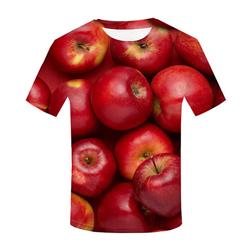 

Men's 3D Graphic T-shirt Daily Round Neck Red / Short Sleeve