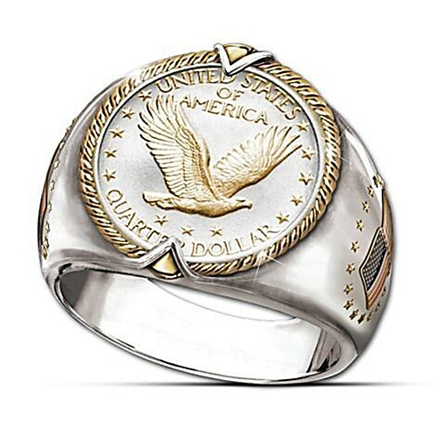 

Men Women Ring 1pc Gold 18K Gold Plated Brass Round Stylish Gift Festival Jewelry Classic Eagle