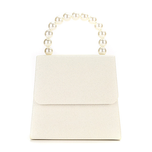 

Women's Pearls Polyester / Alloy Evening Bag Solid Color Beige