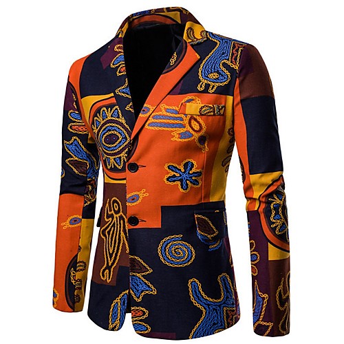 

Men's Blazer Notch Lapel Polyester Camel
